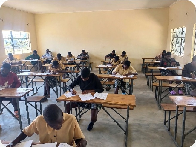 Learners studying in a classroom
